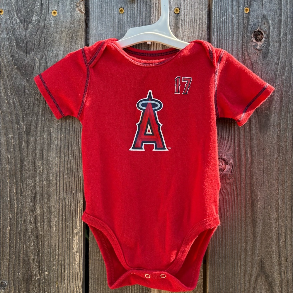 Los Angeles Angels Red Baby Onesie with 'A' Logo
